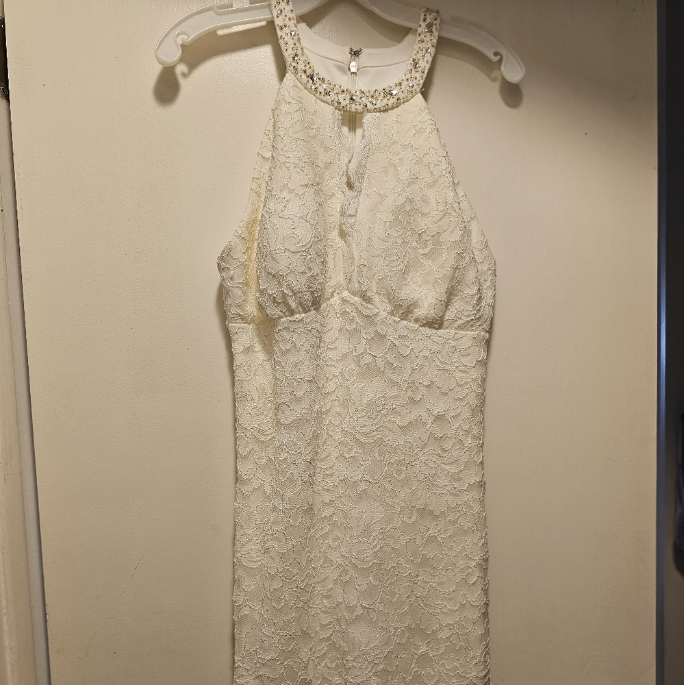 Short, size 10, white lace dress